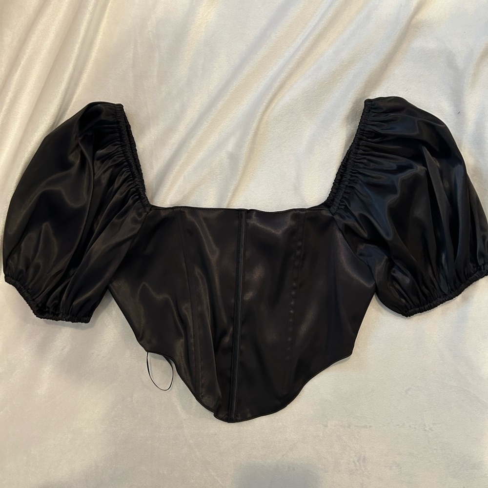 Women’s silk black corset top